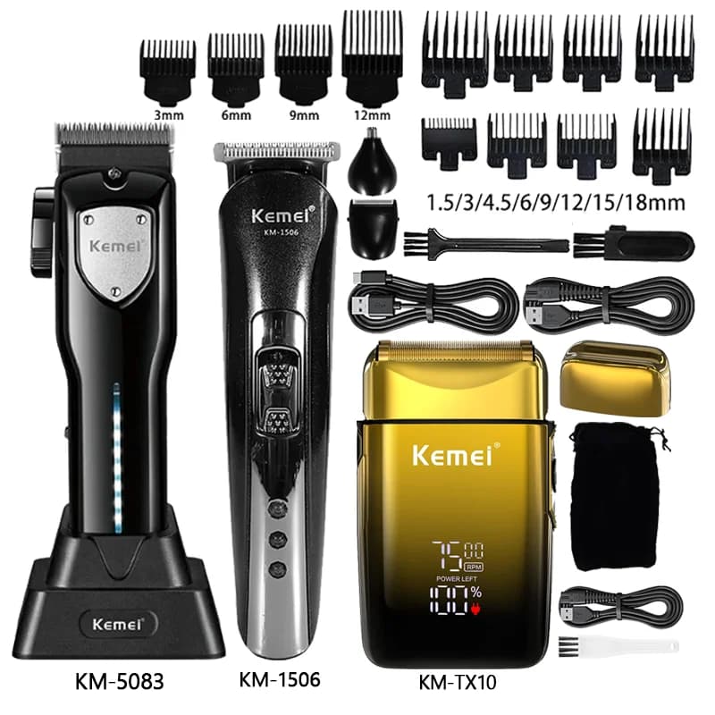 Professional Hair Cutting Machine for Men, Hair Cutting and Finishing Machine, Wire Rechargeable Razor Km-5083 Km-1506 Km-TX10
