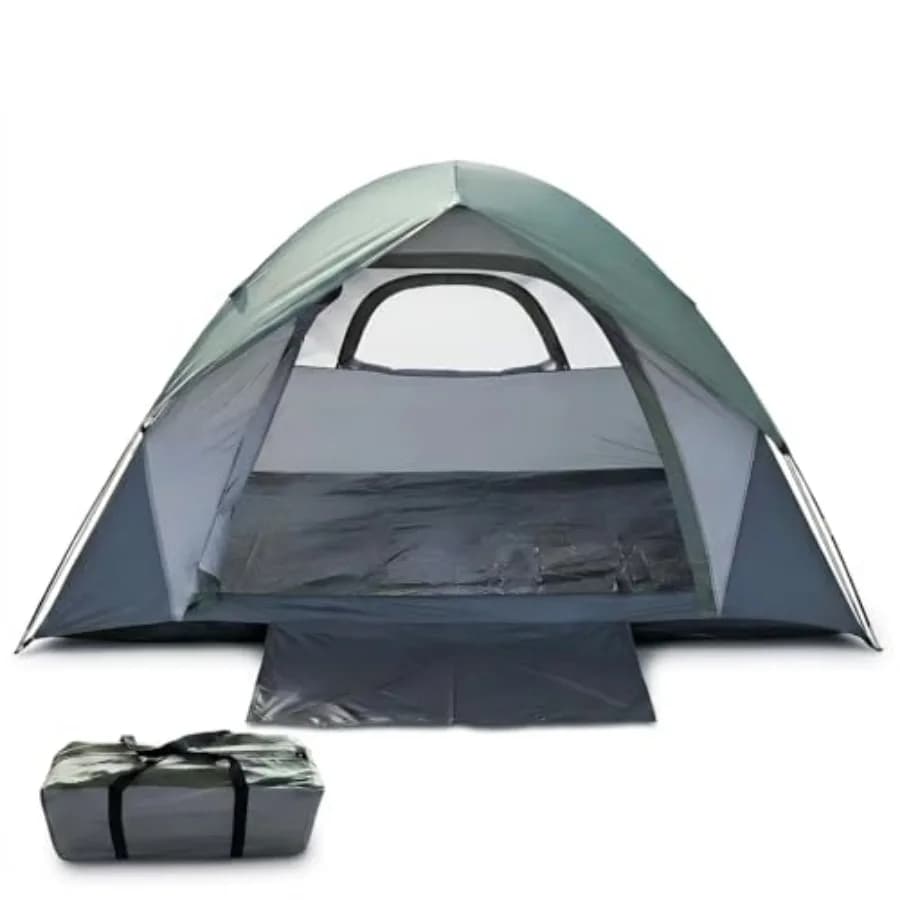 Tenda da Campeggio a Cupola per 1/2/3/4 Persone, Tende per Campeggio Impermeabili, Doppio Strato Impermeabile, Telo Antipioggia Rimovibile