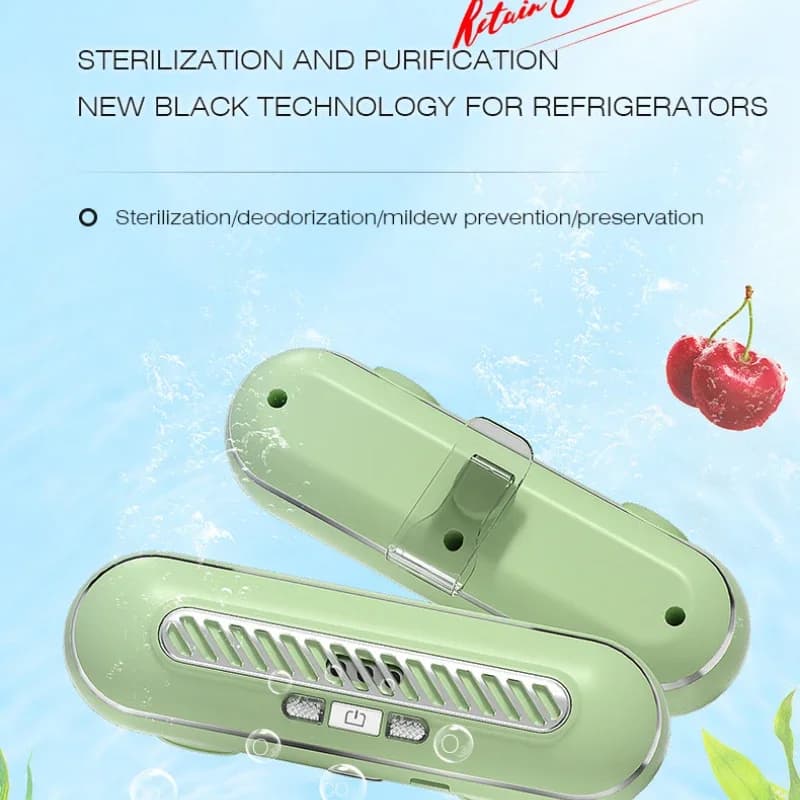 Purificatore d'Aria Ricaricabile con Ioni Negativi e Ozono, Deodorante per Frigorifero, Purificatore d'Aria Domestico