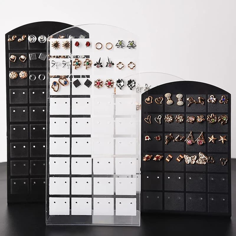 48/72 Holes Creative Jewelry Earrings Studs Display Rack Portable Necklace Stand Storage Holder Fashion Organizer Storage Box