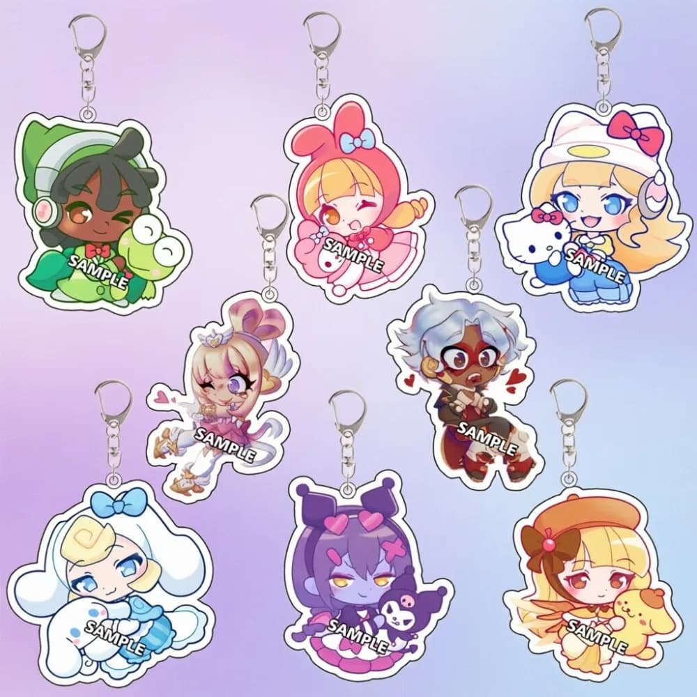 Portachiavi in acrilico per il gioco Overwatch: Brigitte, Juno, Mercy, Vendetta, Sombra - Ciondolo per zaino a forma di cartone animato, regalo squisito