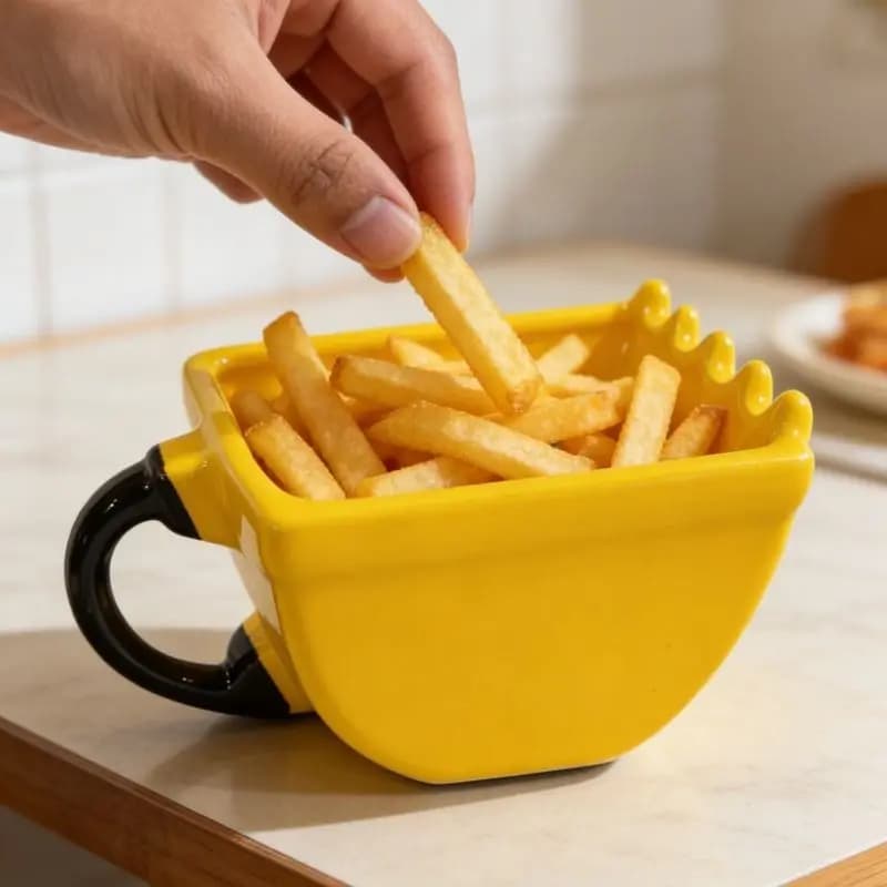 Vassoi Creativi in Ceramica a Forma di Benna da Escavatore per Frutta Secca, Cesto Divertente per Snack e Frutta Essiccata da Tavolino da Salotto