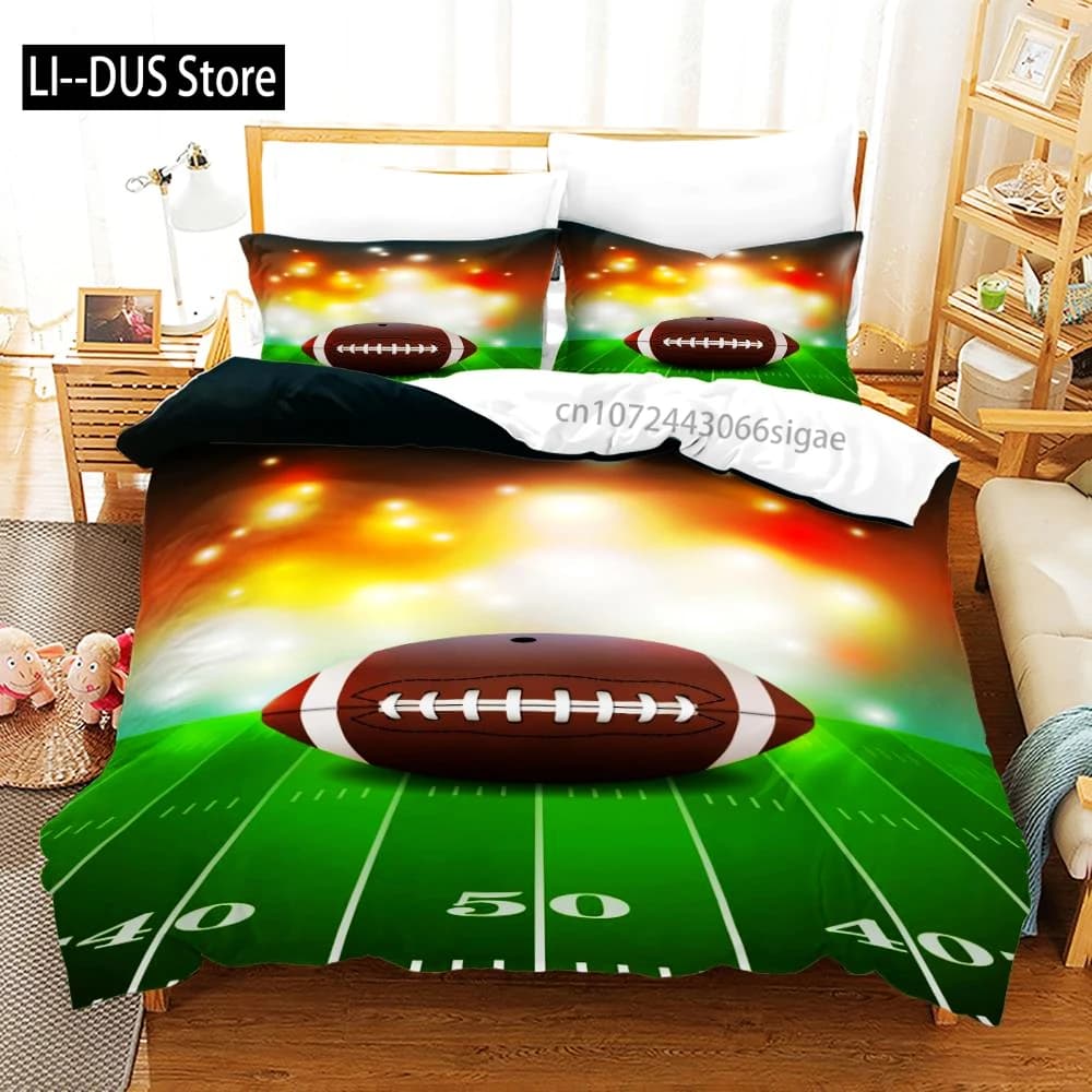 Set of football bedding Set single sports bed Twin Full Queen King Size Children's bedroom cushion set for adults Print 3D 014