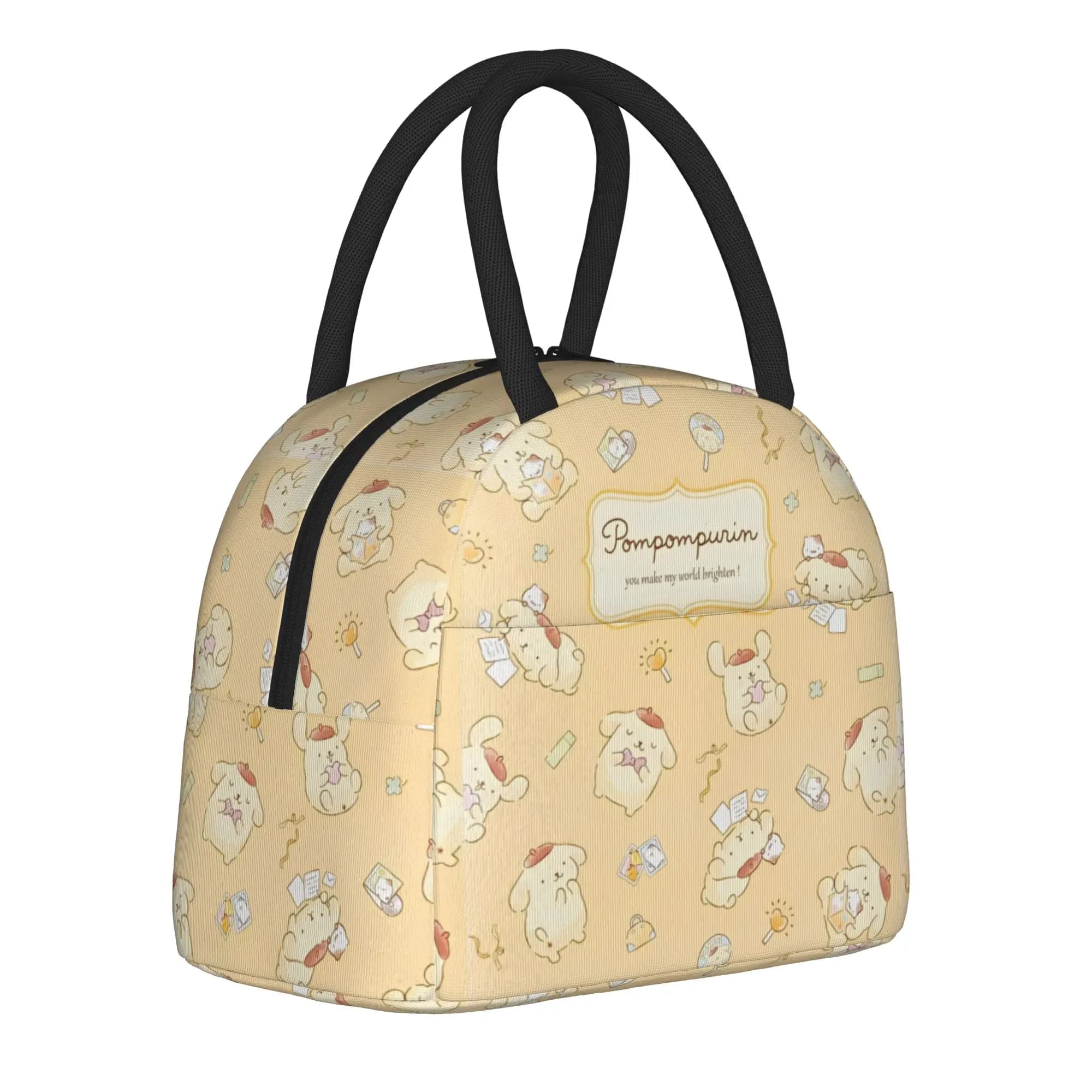 Borsa Termica Portatile per il Pranzo con Design Cartoon Pompompurin, Contenitore Isolato per Alimenti, Borsa Frigo per Scuola e Picnic