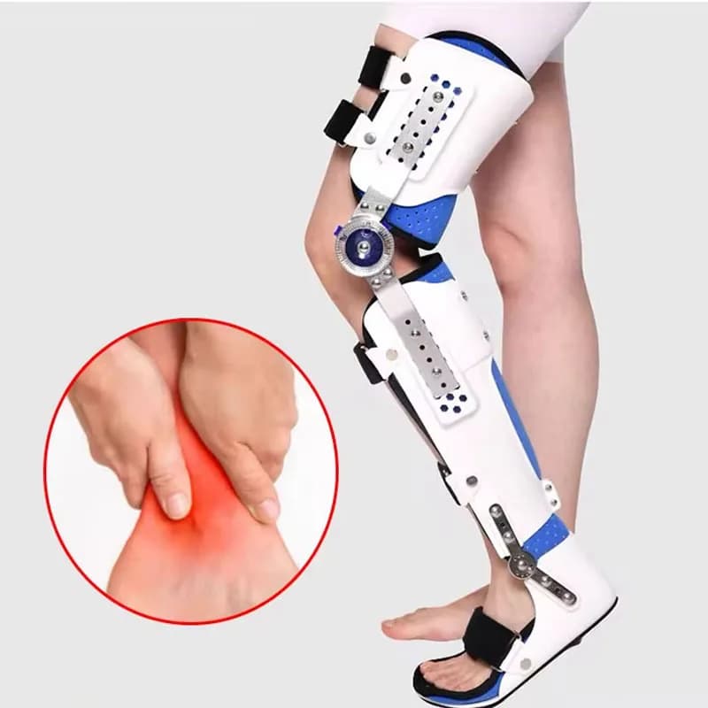 Tutore medico regolabile per ginocchio, caviglia, piede, supporto ortopedico per articolazione del ginocchio, per lesioni al menisco, sollievo dal dolore articolare, riabilitazione