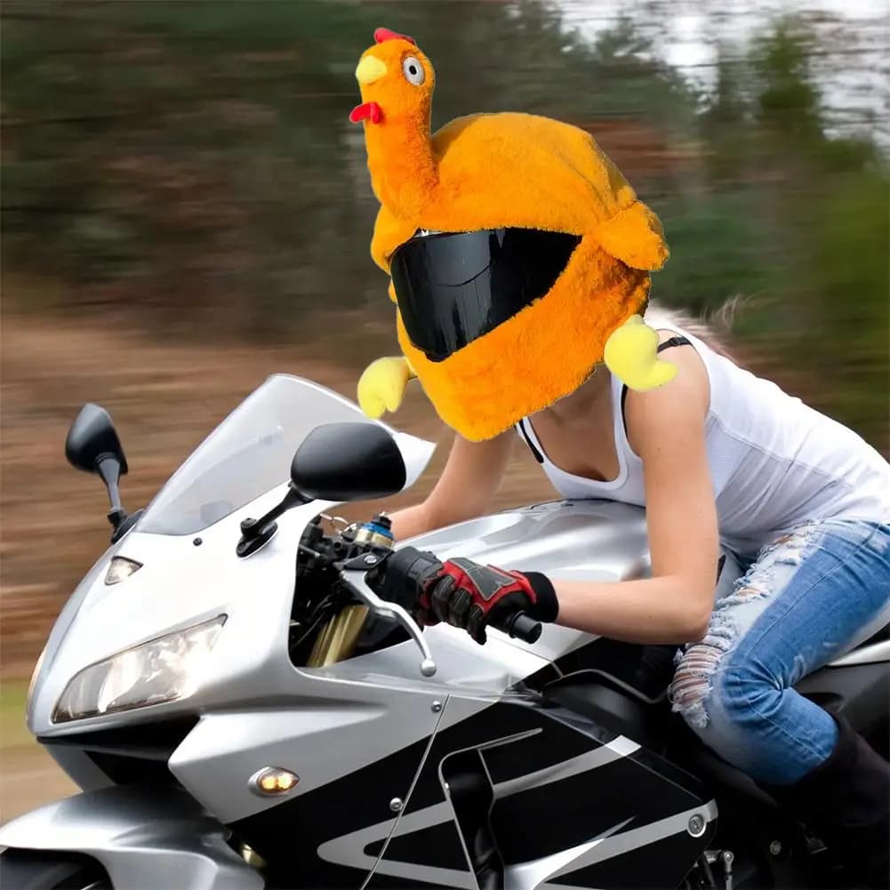 Cappuccio protettivo per casco in peluche Turchia Copertura completa per moto Copertura divertente Protezione in tessuto animale 2026 Casco in peluche Cartoon He Z8Y3