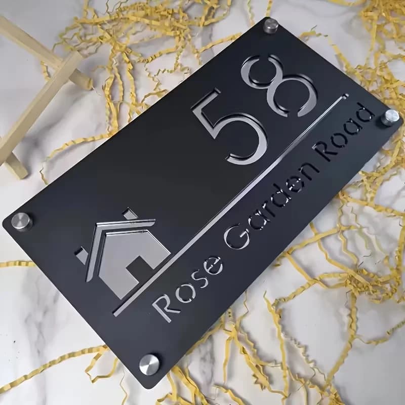 1 Piece Targa Custom Civic Number in Double Layer Acrylic, Decorative Civic Number, Door Number, Home and Apartment Postal Box Decoration