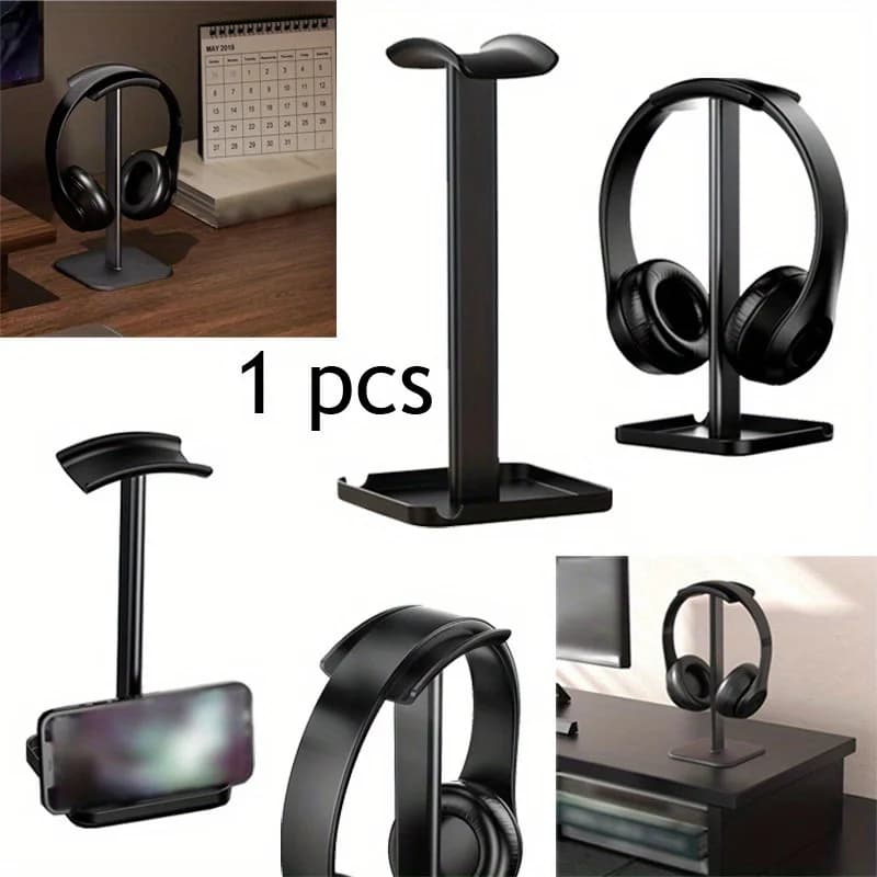 Supporto da Tavolo Creativo per Cuffie, Gancio Porta Auricolari Staccabile, Espositore Universale per Cuffie