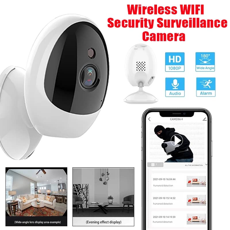 Telecamera di Sicurezza Wireless WIFI 1080P con Controllo Remoto via App, Interfono Bidirezionale per Casa, Monitor per Bambini, Mini Telecamera per Interni