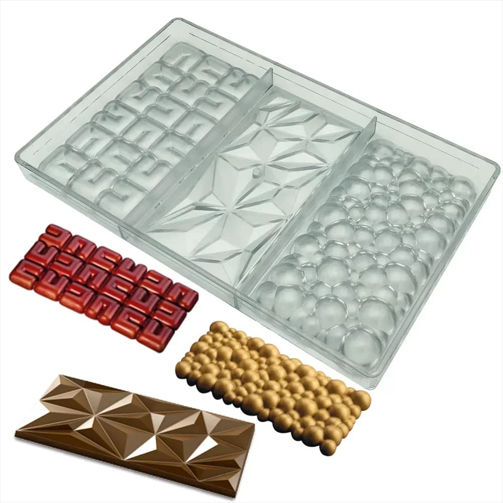 Stampo per barretta di cioccolato a forma di 3 tipi smontare stampi per cioccolato Protein Energy Bar Maker
