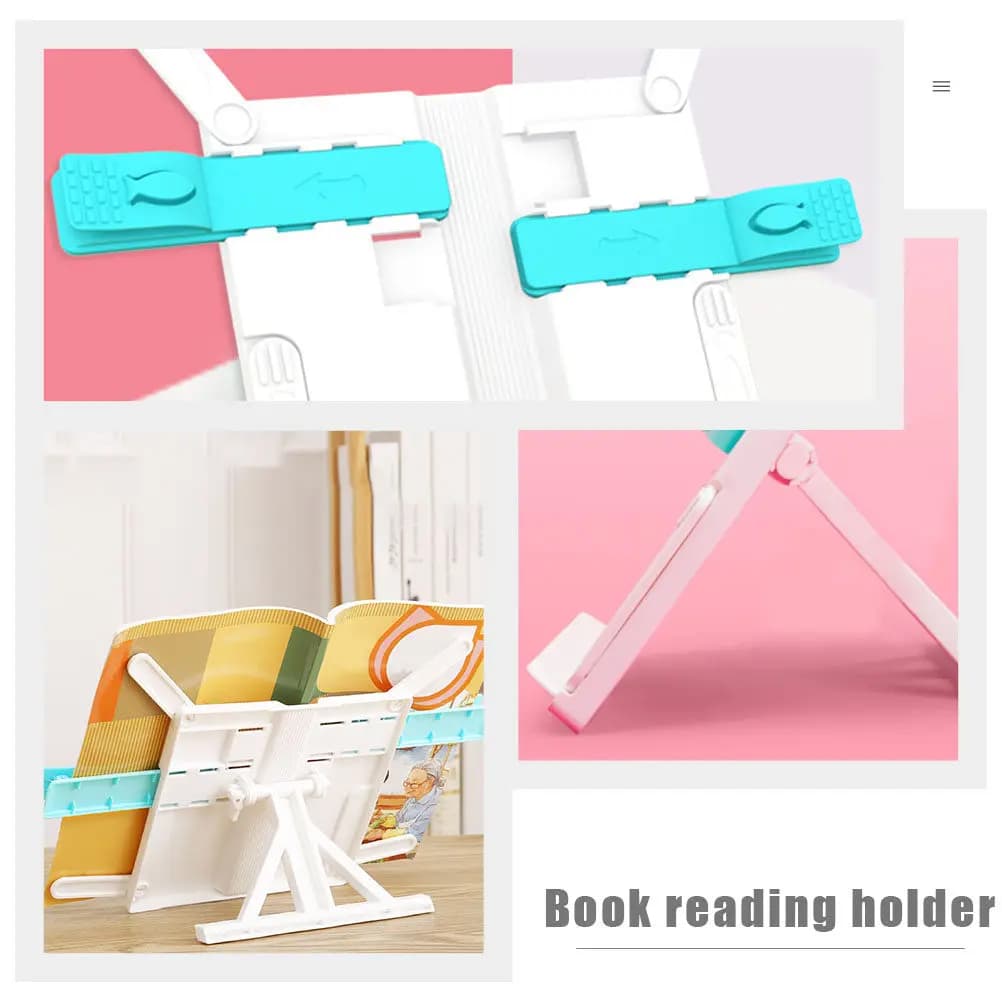 Supporto per libri pieghevole e regolabile per bambini, supporto da lettura retrattile multiuso, adatto per libri, tablet, laptop, scrivania scolastica