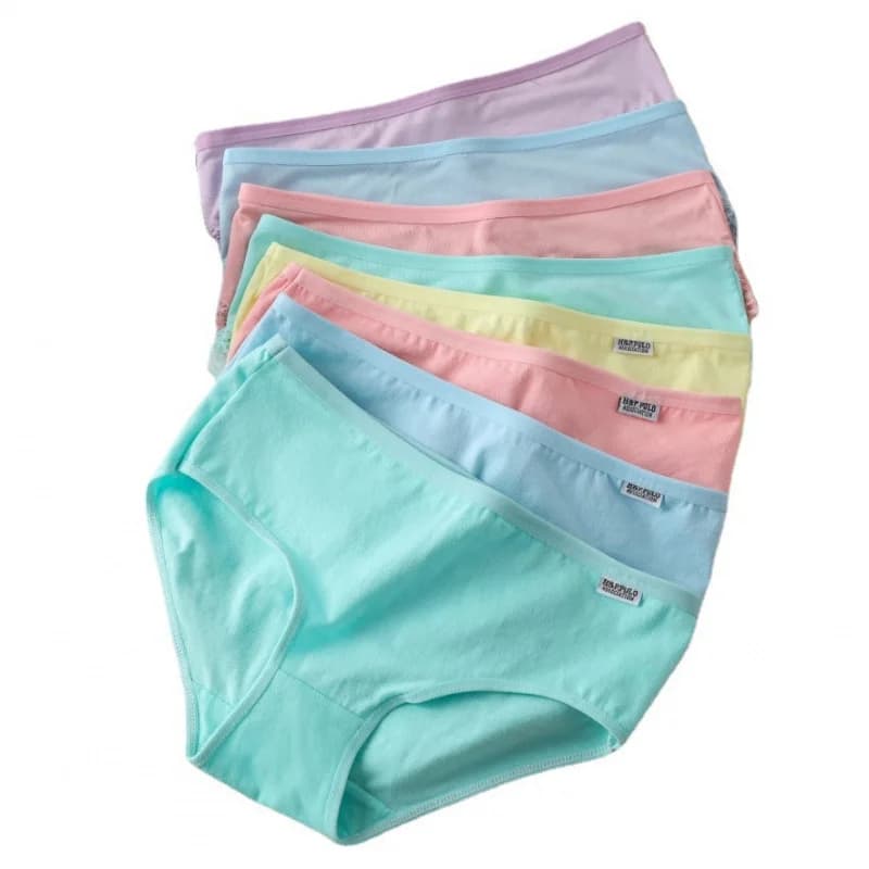 7 Pack Women Triangle Briefs Soft Breathable Solid Color Comfort Fit Daily Wear Ladies Underwear Panties