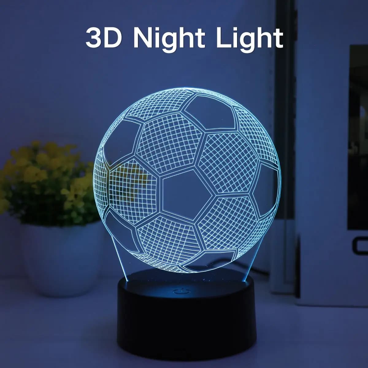 Lampada LED a Forma di Pallone da Calcio, Luce Notturna con 7 Colori Cangianti, Decorazione per Camera da Letto, Regalo di Compleanno e Natale per Bambini e Ragazzi