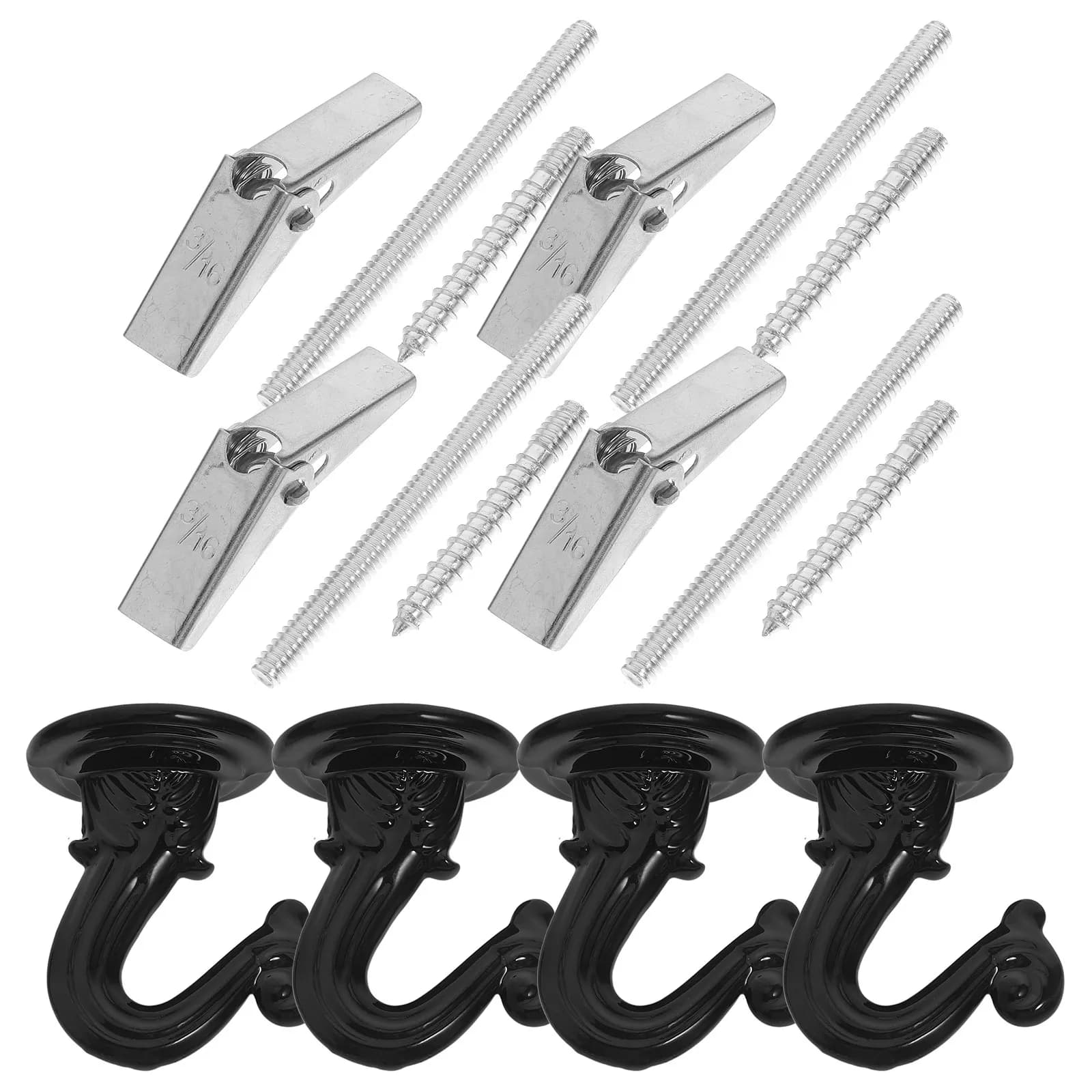 4Sets Heavy Duty Zinc Alloy Ceiling Hooks for Hanging Plants Chandeliers Lanterns Wind Chimes Indoor Outdoor Planter Hangers