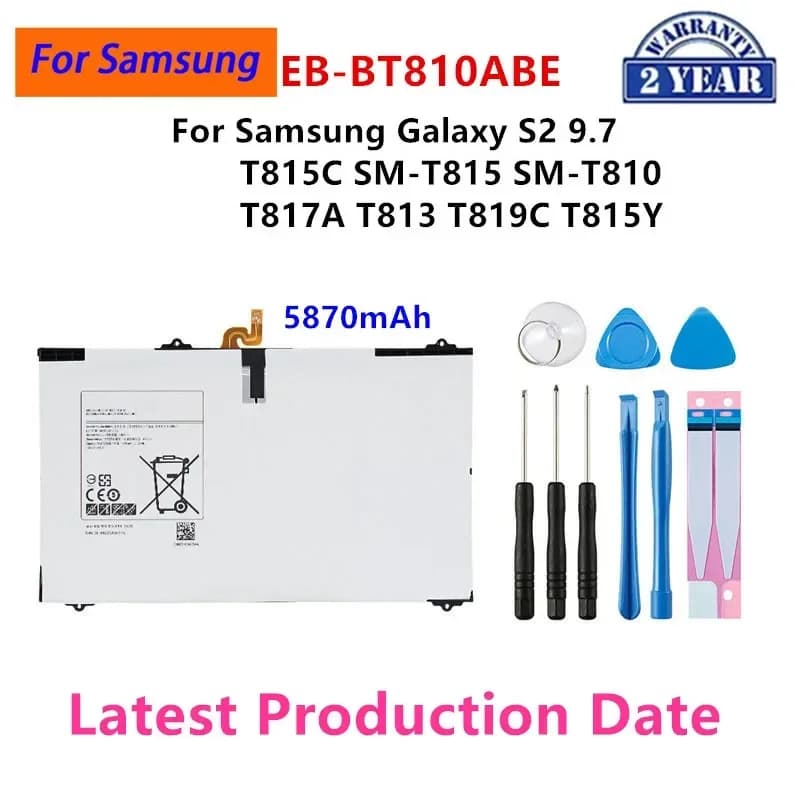 Brand New EB-BT810ABE 5870mA Tablet Batteria Per Samsung Galaxy S2 9.7 T815C SM-T815 SM-T810 T817A T813 T819C T815Y