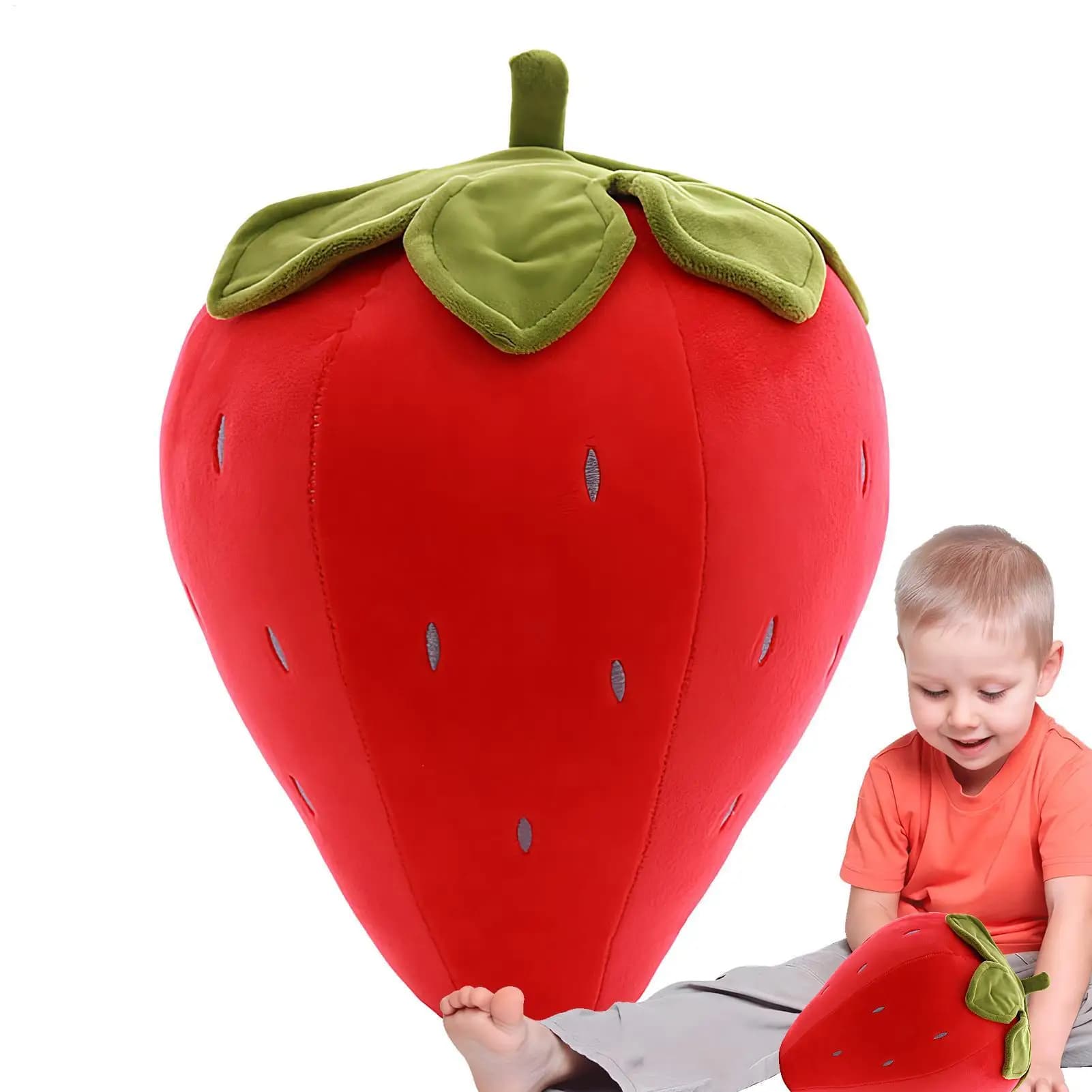 Strawberry Plush Soft Stuffed Pillow Strawberry Toy for Kids Soft Stuffed Cute Plush Toy for Toddler Bedroom Aesthetic Gifts