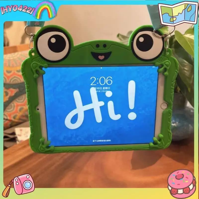 Toy Story Ipad Case Shockproof Full Coverage Protective Cover For Ipad Pro 11 10th Generation Cute Frog Silicone Tablet Case