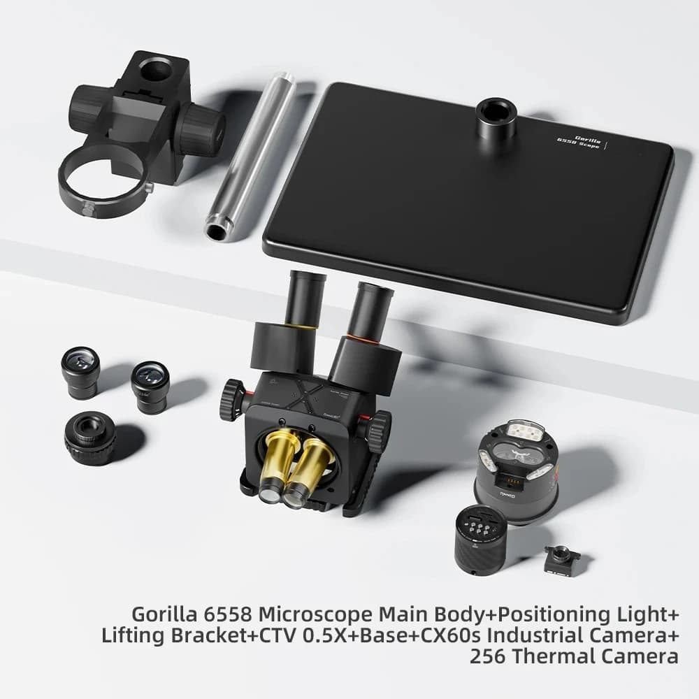 Qianli 6558 Gorilla Trinocular Microscope,6.5X-58X Zoom,Industrial Electron Microscope,For Mobile Phone Motherboard Repair