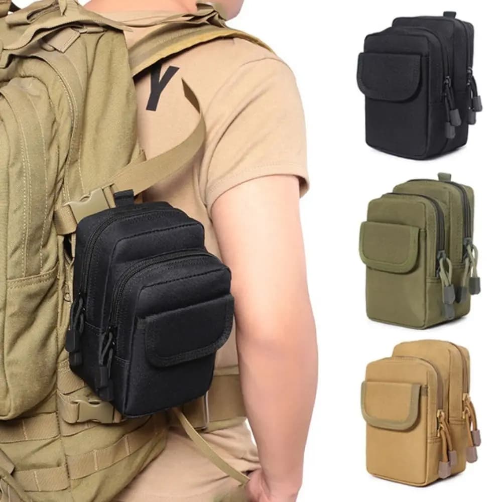 Oxford Cloth Running Sports Belt Bag Waterproof Large Capacity Climbing Belt Bag Multifunctional Multiple Layers Waist Pack Bag