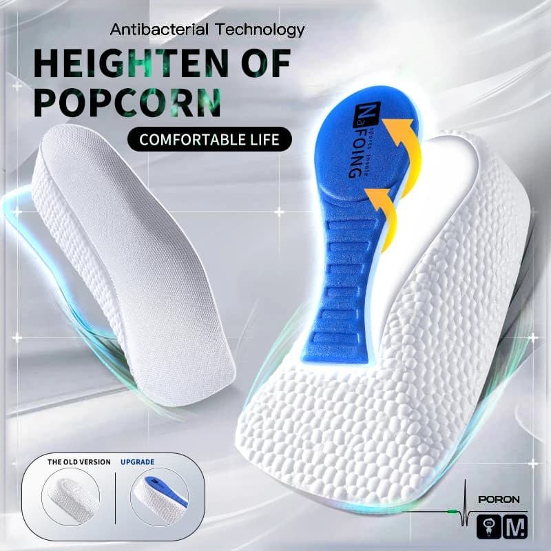 Solette per aumento di altezza in memory foam per uomo Donna Scarpe Piedi piatti Supporto per arco plantare Solette ortopediche Sneakers Sollevamento del tallone Cuscinetti per scarpe