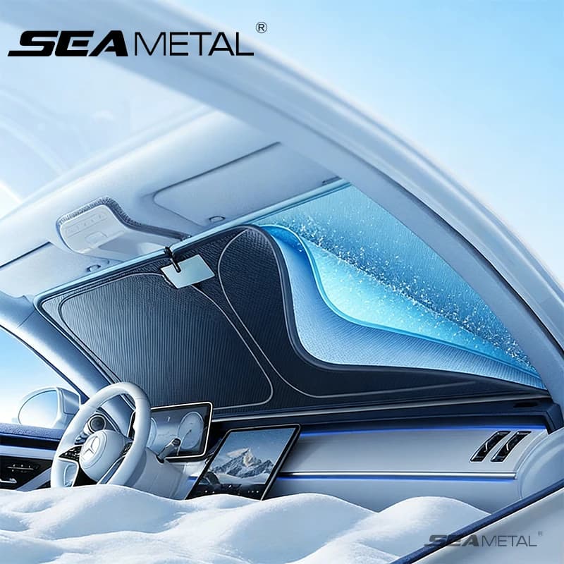 SEAMETAL Protezione per Parabrezza Auto, Copertura Parasole Pieghevole, Protezione UV e Isolamento Termico per Finestrino Anteriore