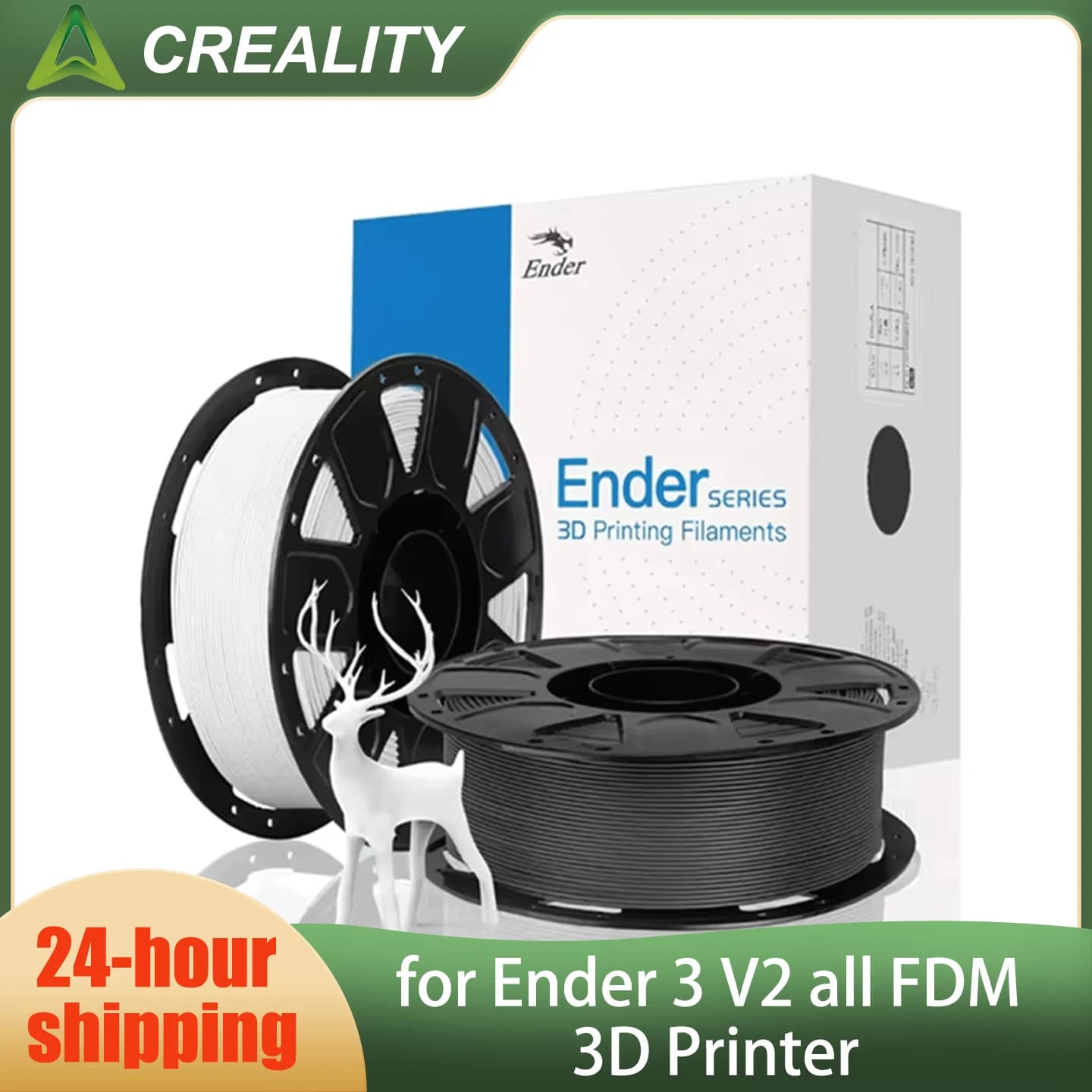 CREALITY Filamento PLA 1KG 1.75mm per Stampante 3D Ender 3 V2, Senza Grovigli, Forte Adesione, Precisione Dimensionale +/-0.02mm