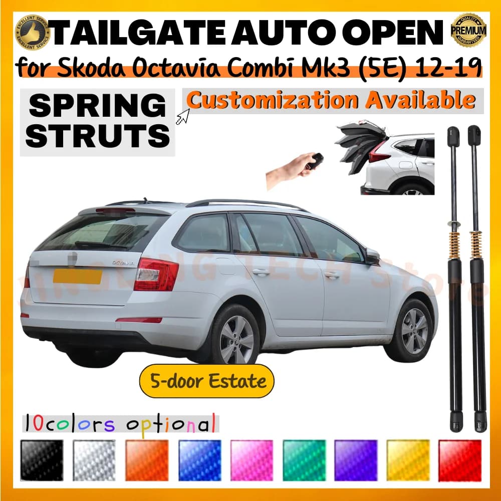 Qtà(2) Puntone per bagagliaio con molla per Skoda Octavia Combi Mk3 (5E) Estate 2012-2019 Ammortizzatore di supporto per portellone posteriore da 661 mm