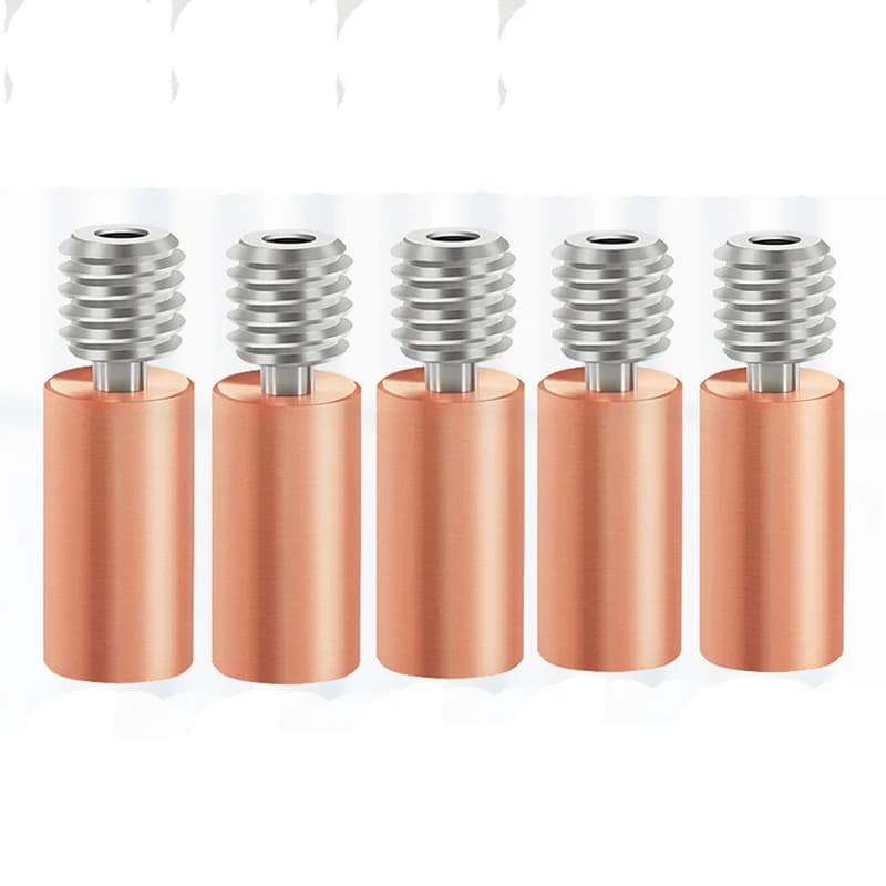 5PCS Aggiornato Rottura di Calore Per FLSUN V400 Stampante 3D Tubo della Gola Filettatura Hotend Parte Ugello 1.75mm Rame Lega di Titanio Estrusore