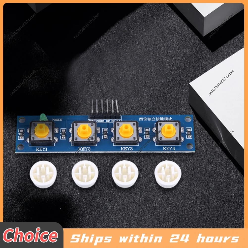 4 Independent Buttons Keyboard Module with Hat & LED Indicator Keypad Module for Arduino ARM for Raspberry Pi