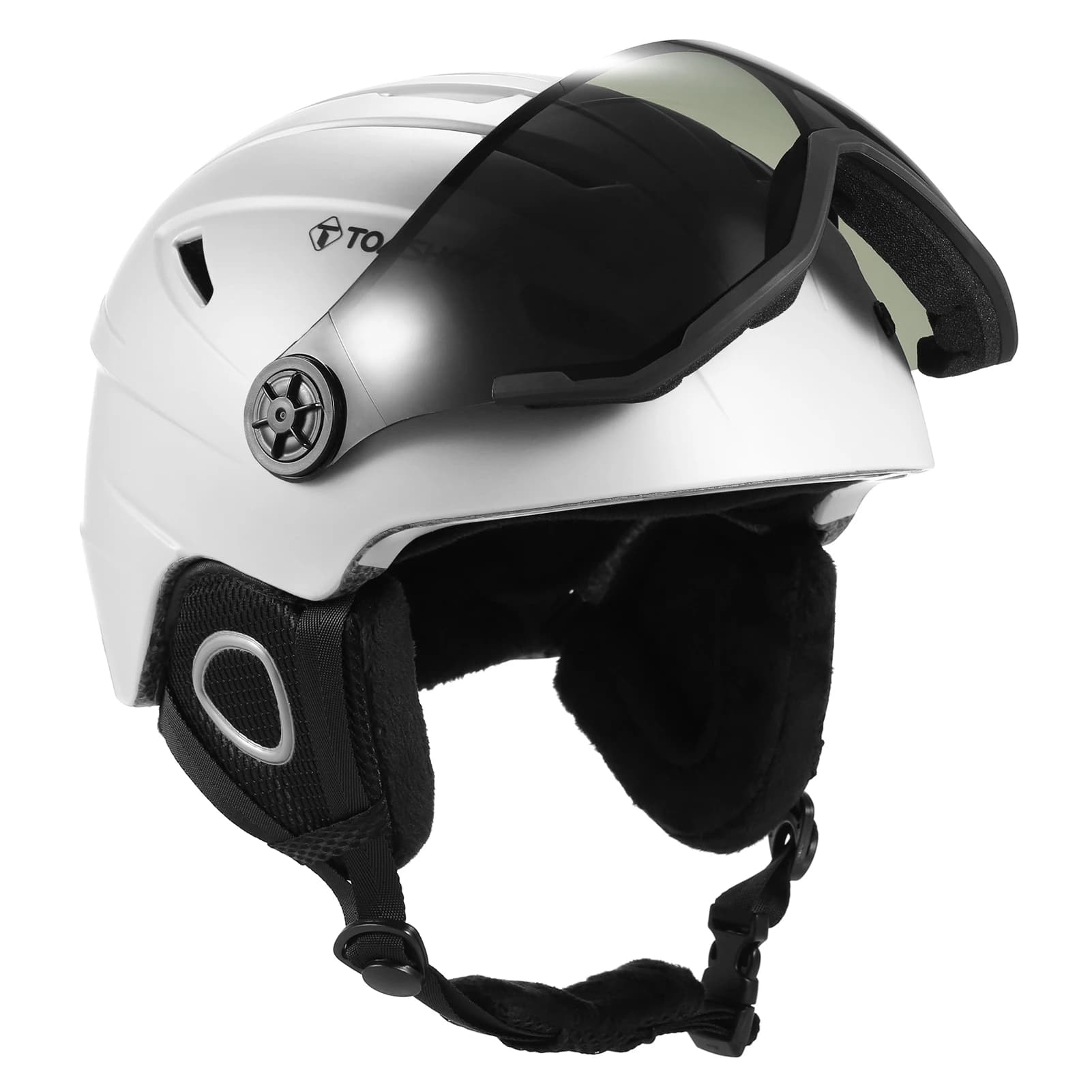 Casco da Sci con Fodera Interna e Paraorecchie Leggero per Snowboard e Ciclismo con/senza Occhiali Rimovibili