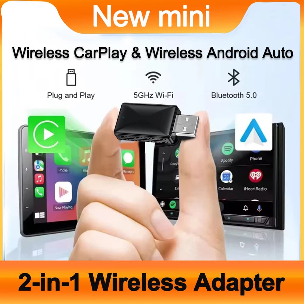 New Wireless CarPlay Android Auto Wireless Adapter Smart Mini Box Plug And Play WiFi Fast Connect Universal