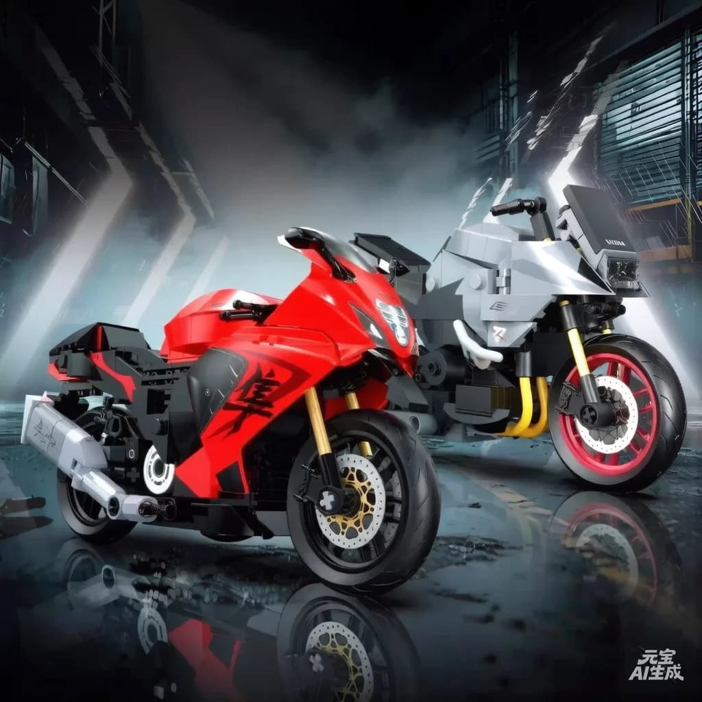 Modellino di Moto Giapponese in Scala 1:12, Blocchi da Costruzione GSX1300R Hayabusa, Giocattoli da Collezione per Ragazzi