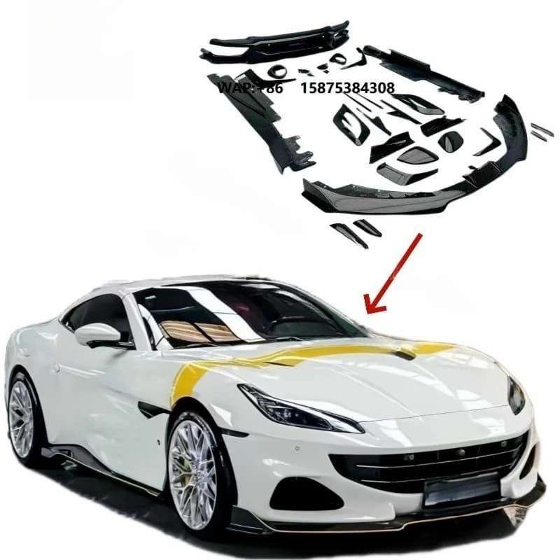 New Arrival MSY Style Body Kit For 2021 Portofino Dry Carbon Fiber Front Bumper Lip Rear Spoiler Diffuser Side Skirts