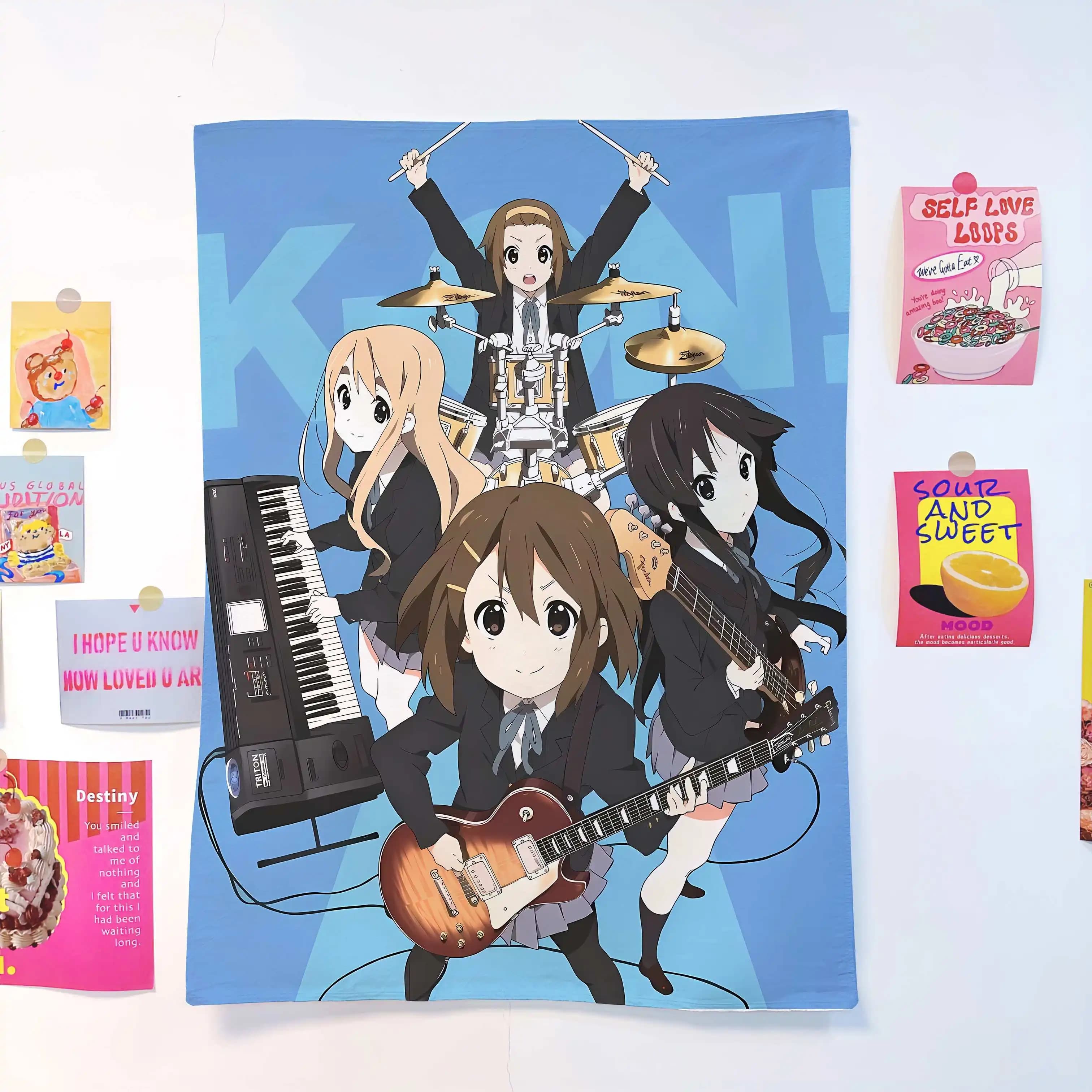 Anime K-ON KON Colorful Tapestry Wall Hanging Bohemian Wall Tapestries Mandala Wall Hanging Sheets