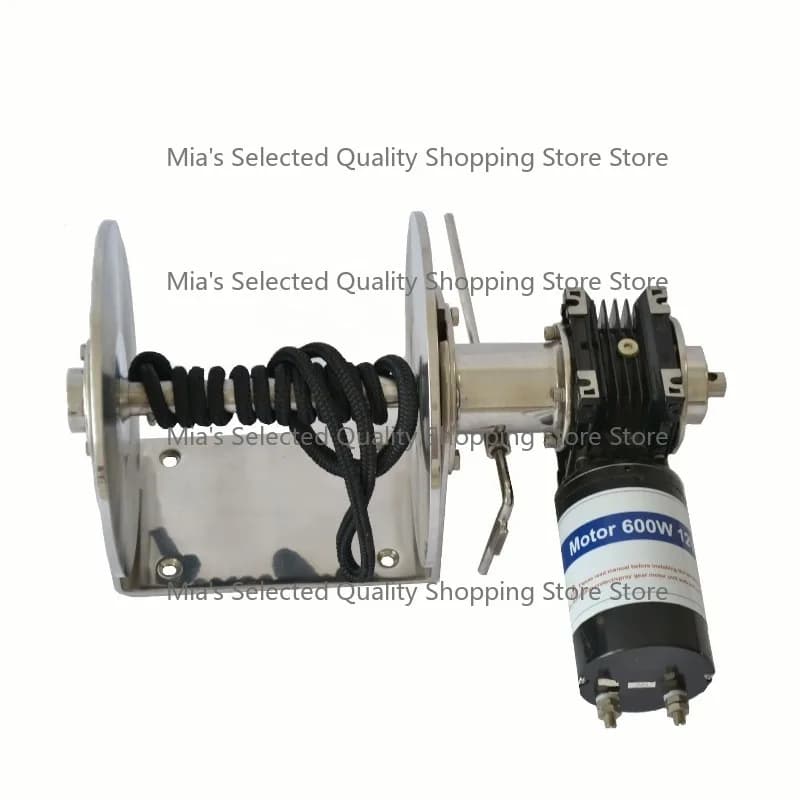 Verricello Ancoraggio Marino in Acciaio Inossidabile Lucidato a Specchio 12V 24V 400W 600W 800W 1000W 1200W 1600W per Barche e Yacht