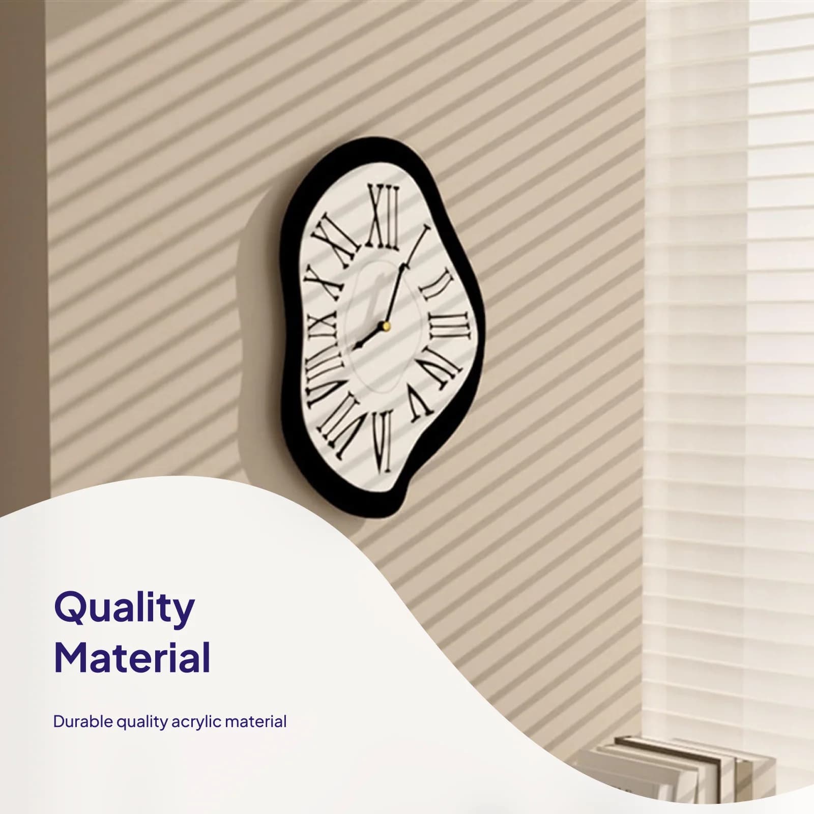 Elegante Orologio da Parete in Acrilico a Forma Irregolare, Moderno Segnatempo Decorativo per Casa, Scaffale, Ufficio, Scrivania