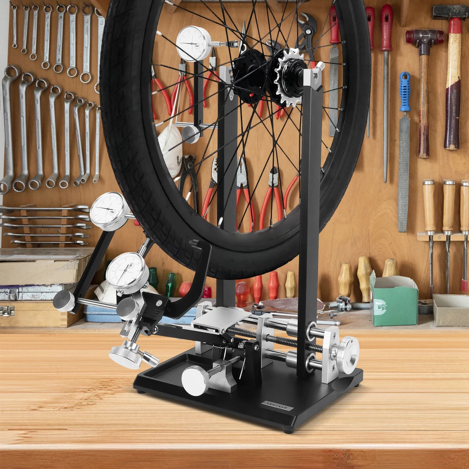 Supporto per Allineamento Ruote Bicicletta in Lega di Alluminio, Strumento di Riparazione per Allineamento Ruote e Controllo Rotore del Disco