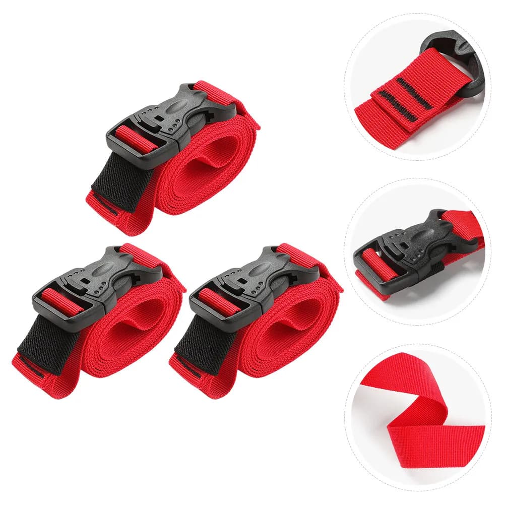 Set di 3 Cinghie Multiuso per Fissaggio Carichi, Cinghie in Nylon per Valigie, Viaggi, Traslochi, Camion, Bagagliaio, con Sistema a Cricchetto
