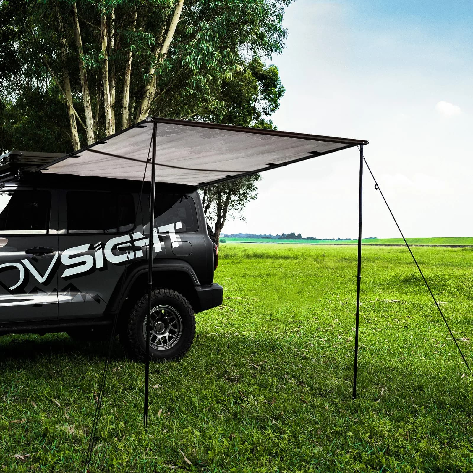 Side Tent for Auto 6.5ftx8.2ft, Roof Tent, SUV Parasol, Camping and Open Travel