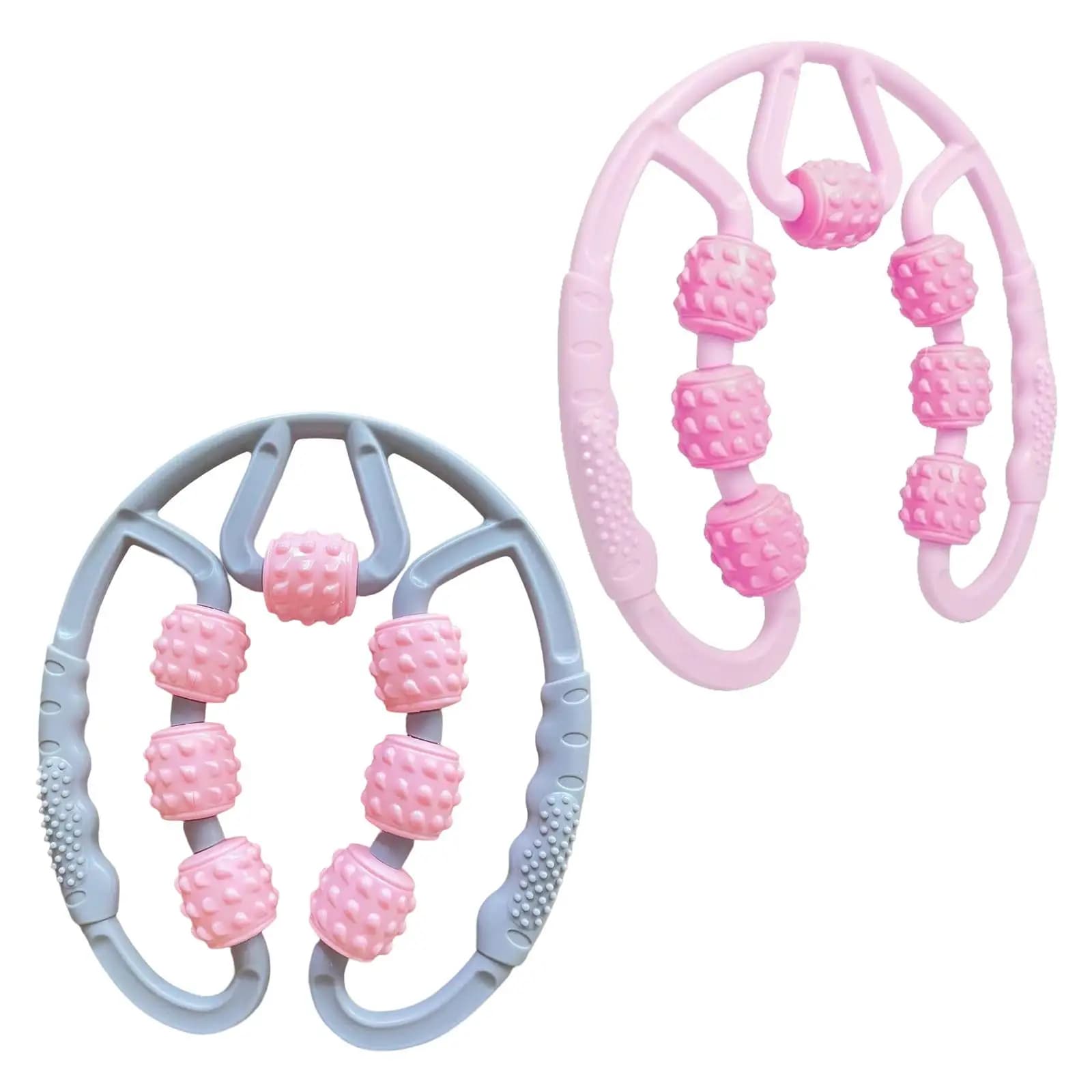 Handheld 4 Wheel Clip Leg Muscle Massager Body Muscle Roller Foam Shaft for Fitness Back Neck Leg Massage