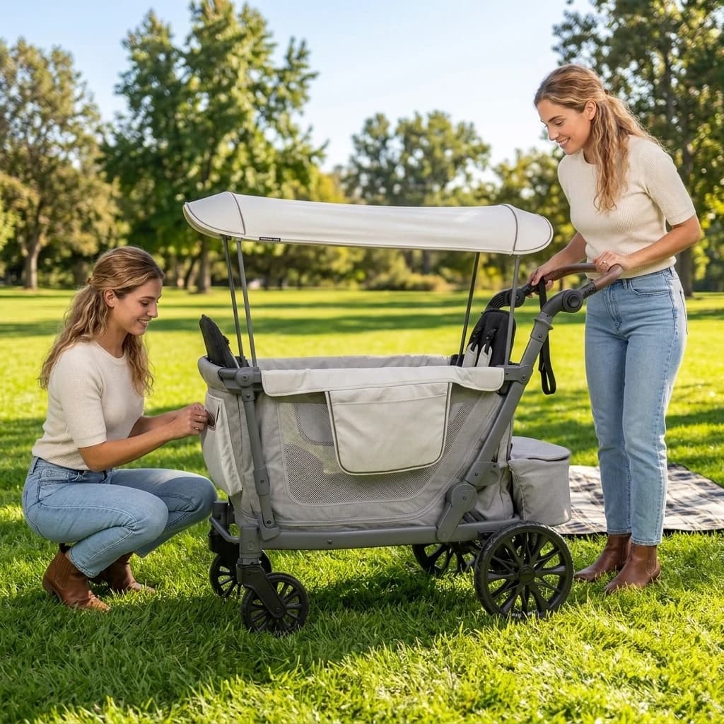 Applicable to Camping Stroller for Kids, Outdoor Foldable Seat & Lie-Down Camp with Windproof Design