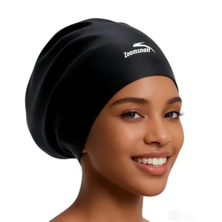 Cuffia da Nuoto in Silicone X- per Capelli Lunghi, Lunga 36 cm, Impermeabile e Anti-Perdita d'Acqua, per Trecce, Dreadlock, Extension, Afro e Ricci, Nuoto