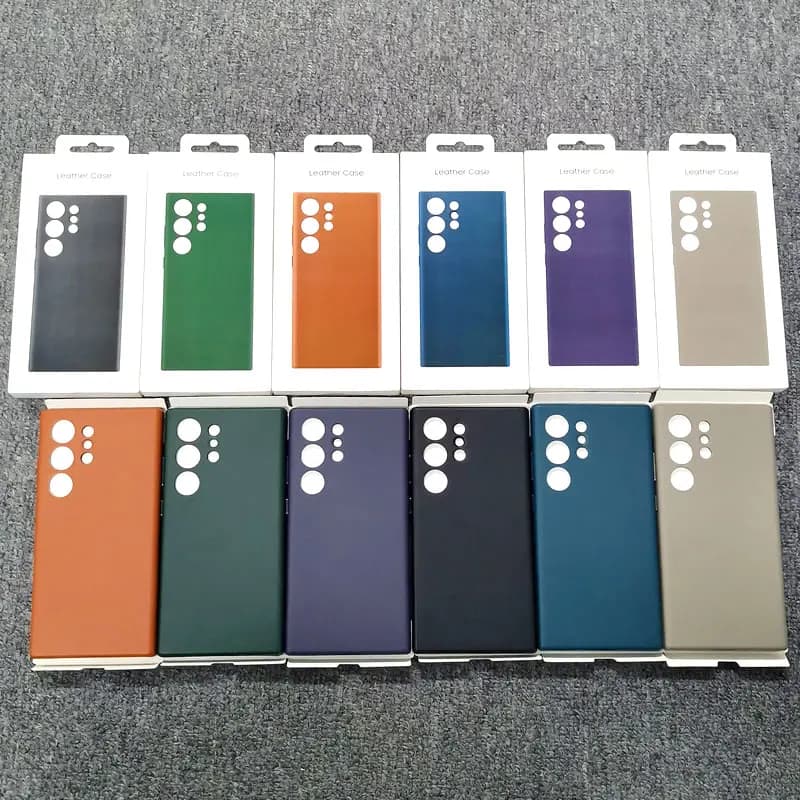 For Samsung Galaxy S24 S23 S22 Ultra Plus Eco Leather Case High Quality Luxury Leather Protective Cover S24Ultra S24+ Phone Case