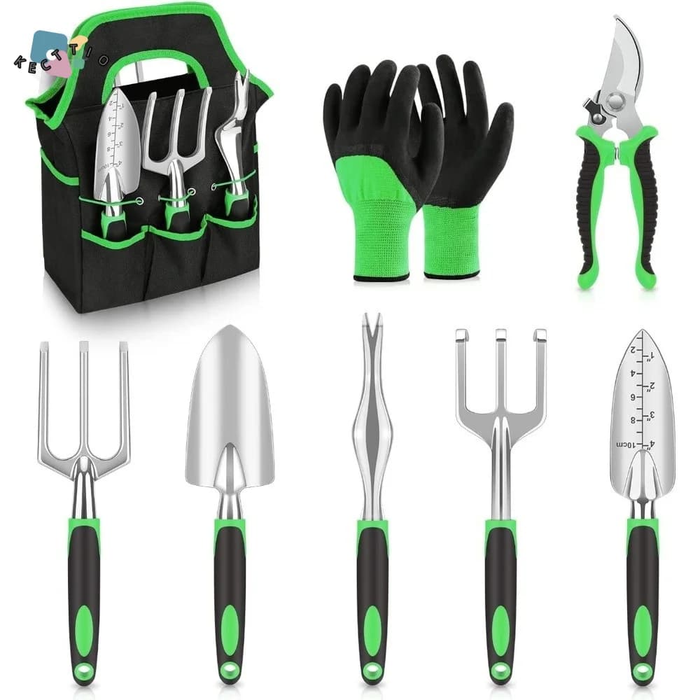 Gardening Tools Set in Resistant Aluminum, Potting Shears, Scissors, Exterior, Transplanter with Ergonomic Handle