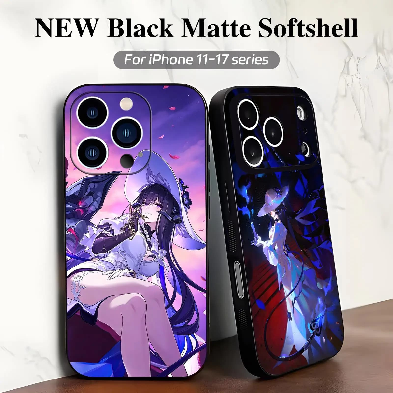 Phone Case For iPhone17 16 16e 15 14 13 12Plus Mini Pro Max Anti-Drop Soft Black Case Honkai Star Rail The Dahlia