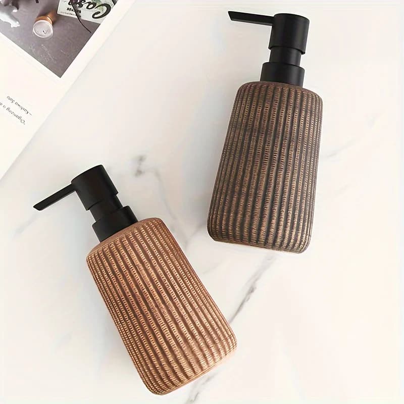 Elegante dispenser di sapone in ceramica da 400 ml: design indipendente senza ftalati per bagno e cucina