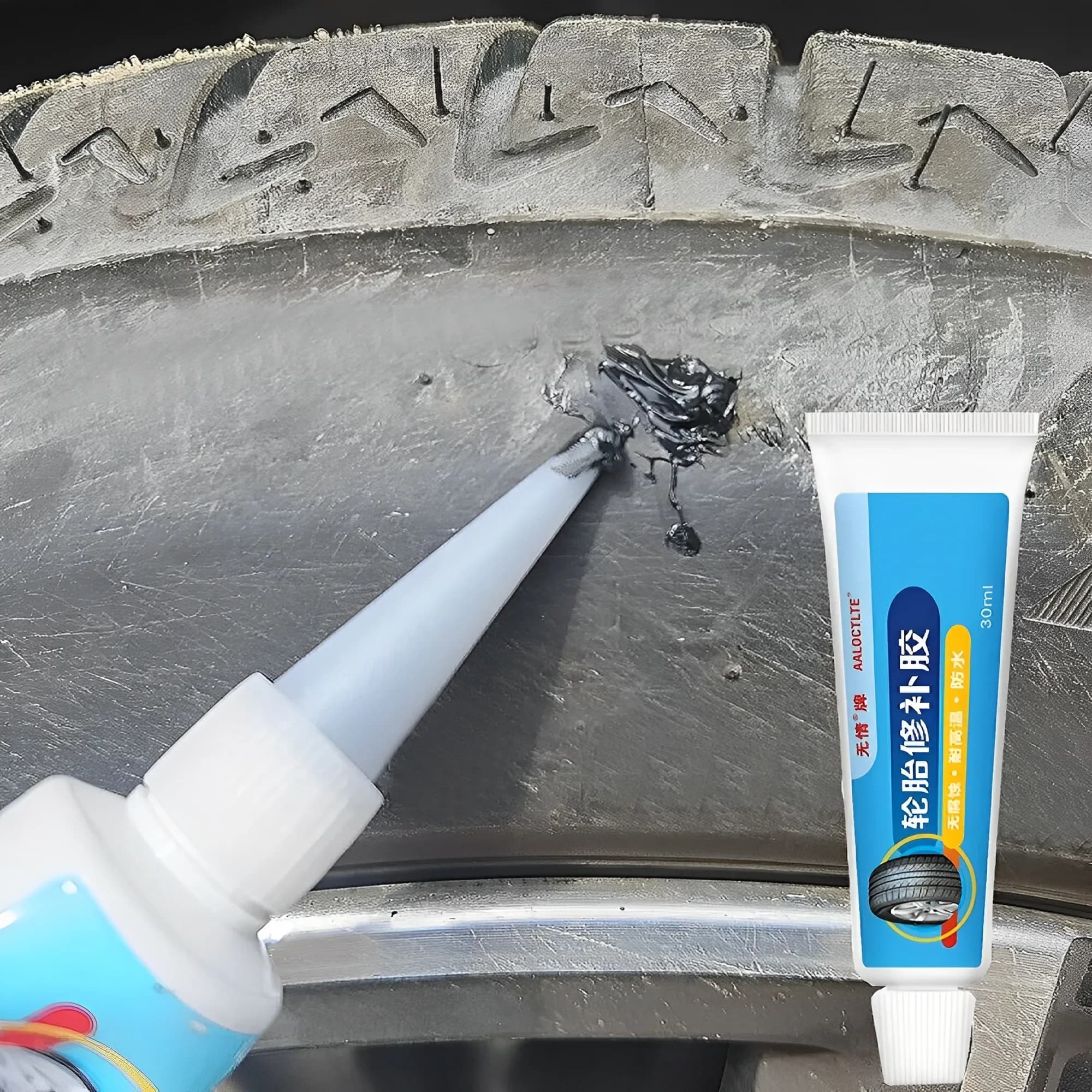 Colla per riparazione pneumatici Colla liquida in gomma non corrosiva Auto Moto Ruota di bicicletta Riparazione camera d'aria Puntura Strumento di colla in gomma