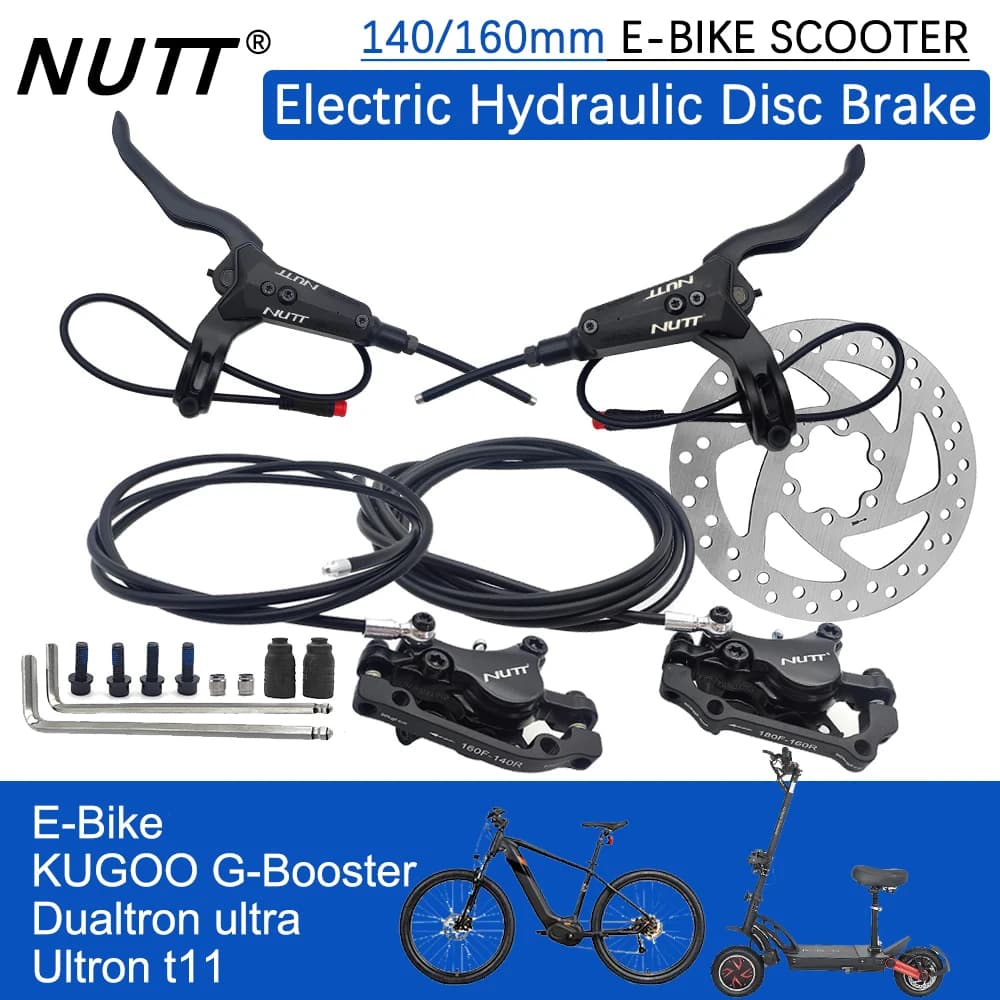 NUTT A5-D MTB idraulico Scooter bici freno a disco E-Bike elettrica E bicicletta con 140mm 160 Pad rotore per KUGOO Dualtron Ultron Speedway