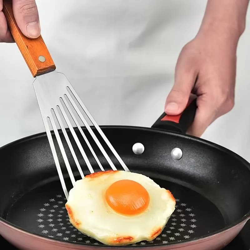 1 Spatola per Bistecche, per Friggere Pesce, Paletta Scolapiatti per Uova, Bistecche e Fette di Pesce, Paletta Forata, Utensili da Cucina, Accessori da Cucina