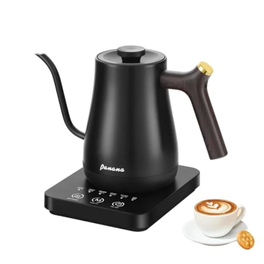 Bollitore Elettrico a Collo d'Oca con Controllo della Temperatura e Display LCD per Caffè e Tè, Riscaldamento Rapido e Protezione dal Surriscaldamento